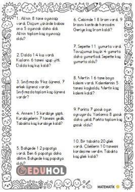 1. sınıf karışık problem