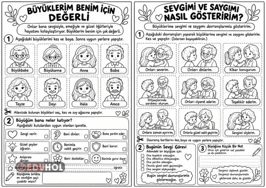 Büyüklerim - soy ağacı ve büyüklerimize saygı sevgi etkinliği