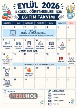 EYLÜL AYI TAKVİMİ