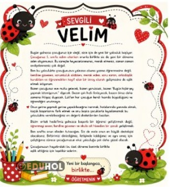 uğur böcekli veli ilk gün mektubu