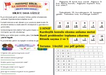 2. sınıf 14 Eylül çalışma ödev