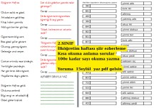 2. sınıf 15 Eylül çalışma ödev
