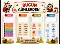Bugün günlerden panosu 6 A4 boyunda poster
