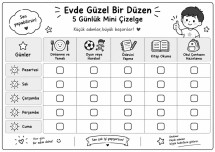 Evde düzen için çizelge