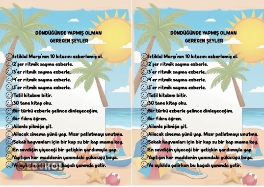 1.SINIF 2.DÖNEM YAZ KONSEPTİ KARNE