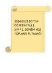 1. Sınıf 2. Dönem Veli Toplantı Tutanağı