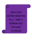 2. Sınıf 2. Dönem Veli Toplantı Tutanağı