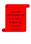 3. Sınıf 2. Dönem Veli Toplantı Tutanağı