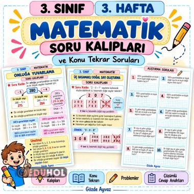 3.Sınıf 3.Hafta soru kalıpları ve matematik tekrarı