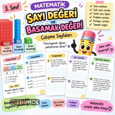 3.sınıf basamak ve sayı değeri çalışmaları