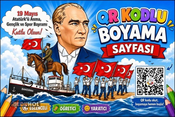 19 MAYIS QR KODLU BOYAMA SAYFASI