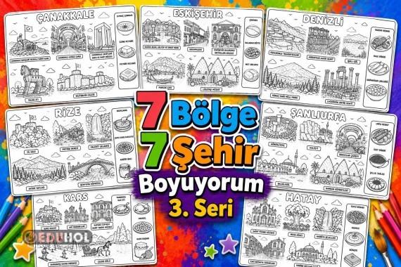 7 BÖLGE 7 ŞEHİR BOYAMA 3. SERİ