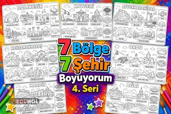 7 BÖLGE 7 ŞEHİR BOYAMA 4. SERİ