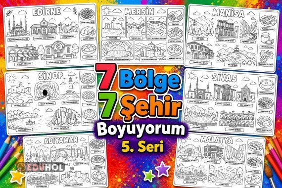 7 BÖLGE 7 ŞEHİR BOYAMA 5. SERİ