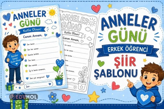 ANNELER GÜNÜ ERKEK ÖĞRENCİ ŞİİR ŞABLONU