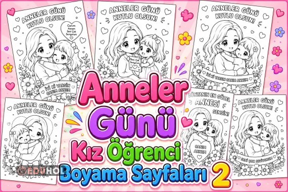 ANNELER GÜNÜ KIZ ÖĞRENCİ BOYAMA SAYFALARI 2