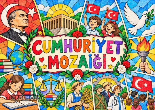 CUMHURİYET MOZAİĞİ PANO BOYAMASI