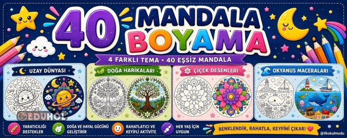 DENİZ TEMALI MANDALA BOYAMA 10 ADET