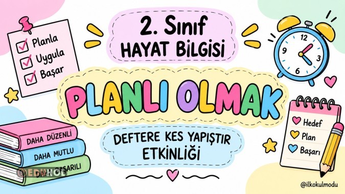 PLANLI OLMAK DEFTERE KES YAPIŞTIR ETKİNLİĞİ