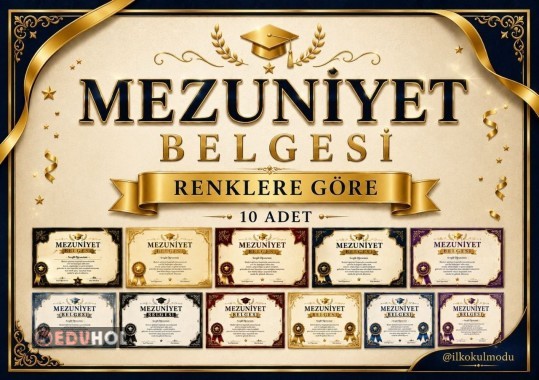RENKLERE GÖRE MEZUNİYET BELGESİ- 10 ADET