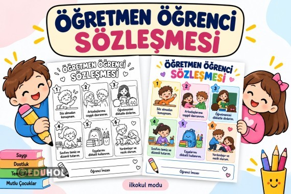 SINIF KURALLARI İÇİN SÖZLEŞME ETKİNLİĞİ RENKLİ VE RENKSİZ