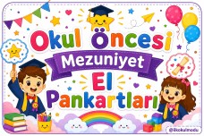 OKUL ÖNCESİ MEZUNİYET EL PANKARTLARI