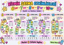 RİTMİK SAYMALAR RENKSİZ-RENKLİ DEFTERE YAPIŞTIRMA-POSTER ETKİNLİĞİ