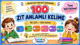 ZIT ANLAM TABLOSU KATEGORİLER İLE 50 ÇİFT KELİME