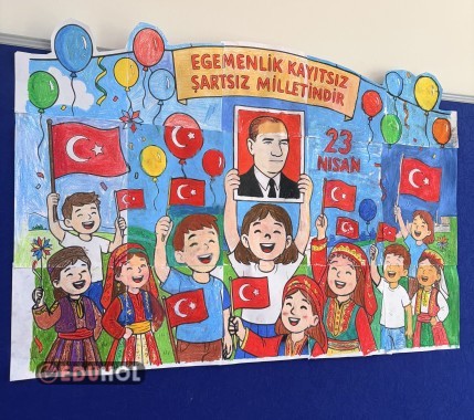 23 Nisan pano poster boyama