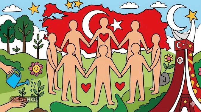 Milli Birlik ve Beraberlik görsel sanatlar boyama