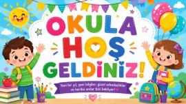 1.Sınıf Okula Hoş Geldiniz Dijital Pano