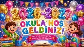 Okula Hoş Geldiniz Dijital Pano Posteri