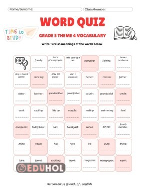 Maarif model 5.4. word quiz