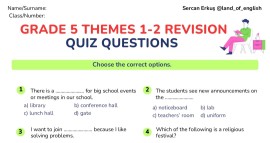 Maarif Model 5. 1-2 themes quiz