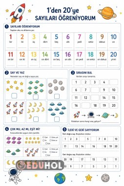 1'den 20'ye kadar olan sayılar, Etkinlik yapma kağıdı