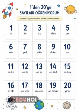 1den 20ye kadar olan sayıları öğreniyorum
