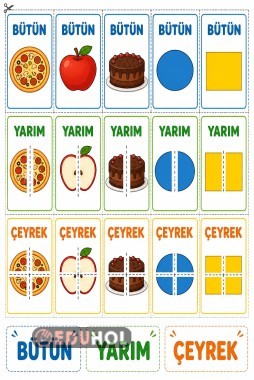 Bütün yarım çeyrek kartları