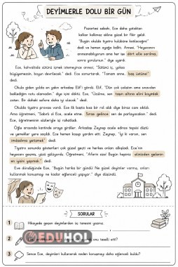 DEYİMLERİ  daha eğlenceli hale getiren hikayelerle öğrenme serisinden