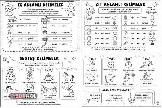 Eş ,zıt ,sesteş kelimeler