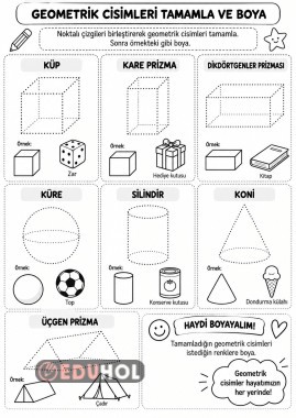 Geometrik Cisimler Nokta Tamamlama çalışması