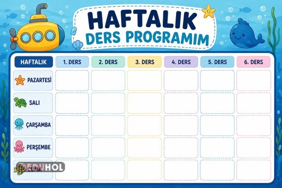 Haftalık ders programı tablosu