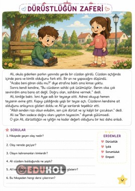 Hikayede olay örgüsü ,Okuma Anlama