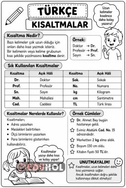 Kısaltma Konusu - Özet Kağıdı