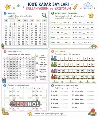 Sayıları okuma ,Orta seviye çalışma kağıdı