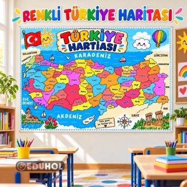 RENKLİ TÜRKİYE HARİTASI