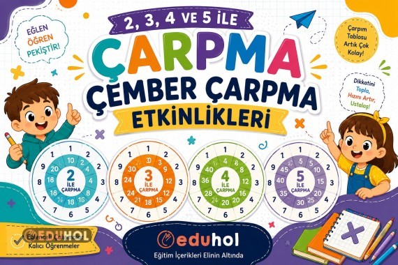 2-3-4-5 İLE ÇEMBER ÇARPMA ETKİNLİĞİ (5 SAYFA PDF)
