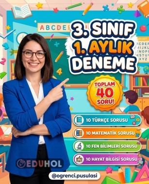 3.SINIF 1.DENEME 40 SORU (HER DERSTEN 10 SORU)