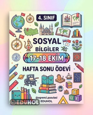 4.SINIF SOSYAL BİLGİLER HAFTA SONU ÖDEVİ