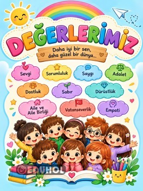 DEĞERLERİMİZ PANOSU (11 SAYFA PDF)