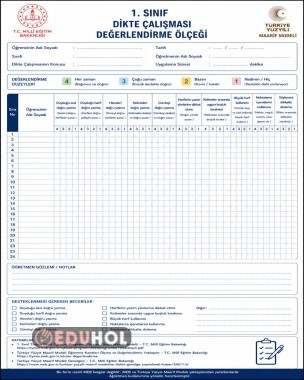 DİKTE ÇALIŞMASI DEĞERLENDİRME ÖLÇEĞİ